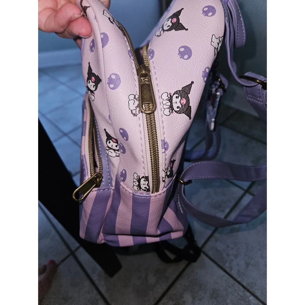 Loungefly Sanrio Kuromi Mini Backpack Purple Striped Character Print Bag